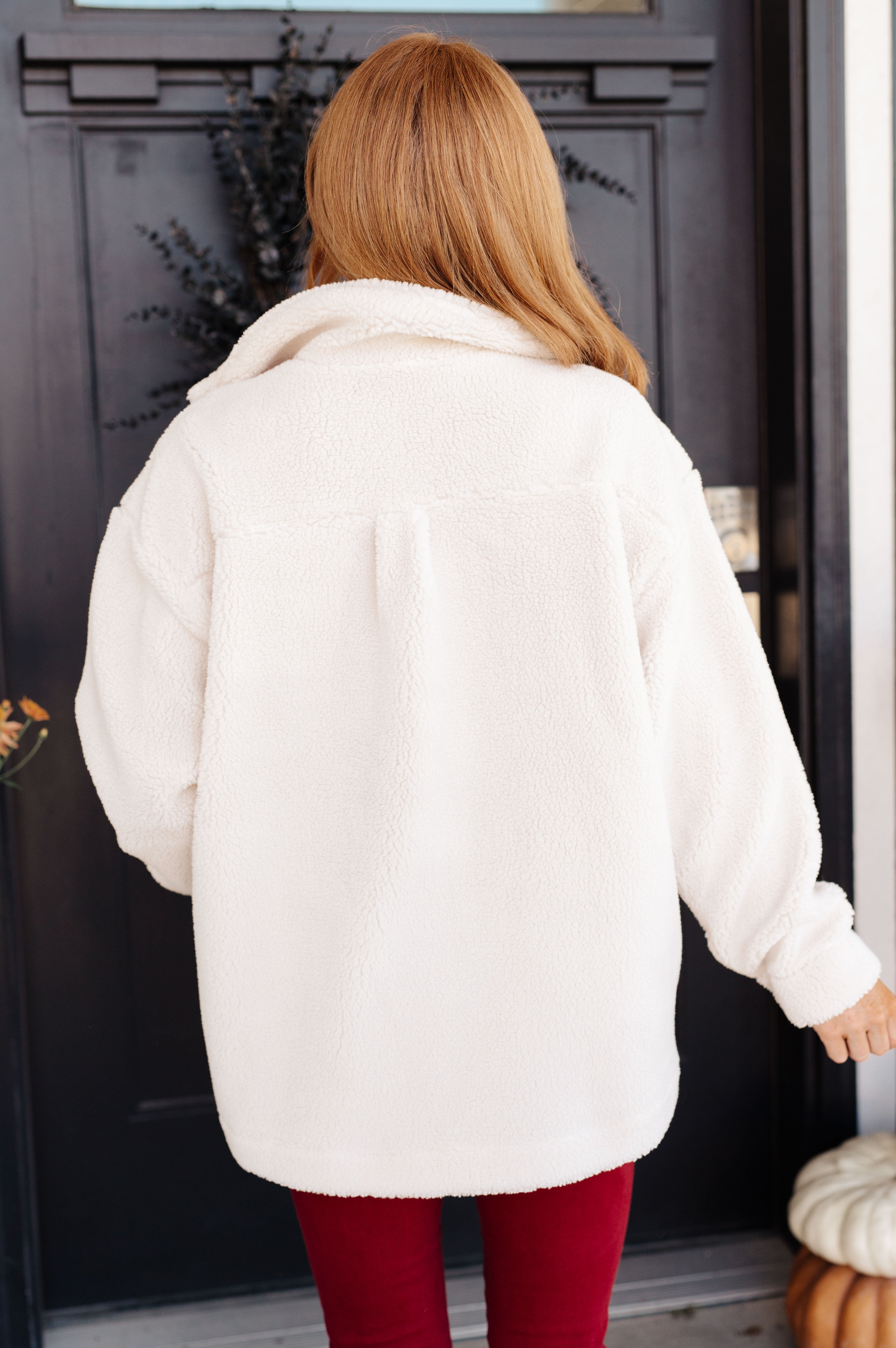 Cozy Cabin Sherpa Coat in White