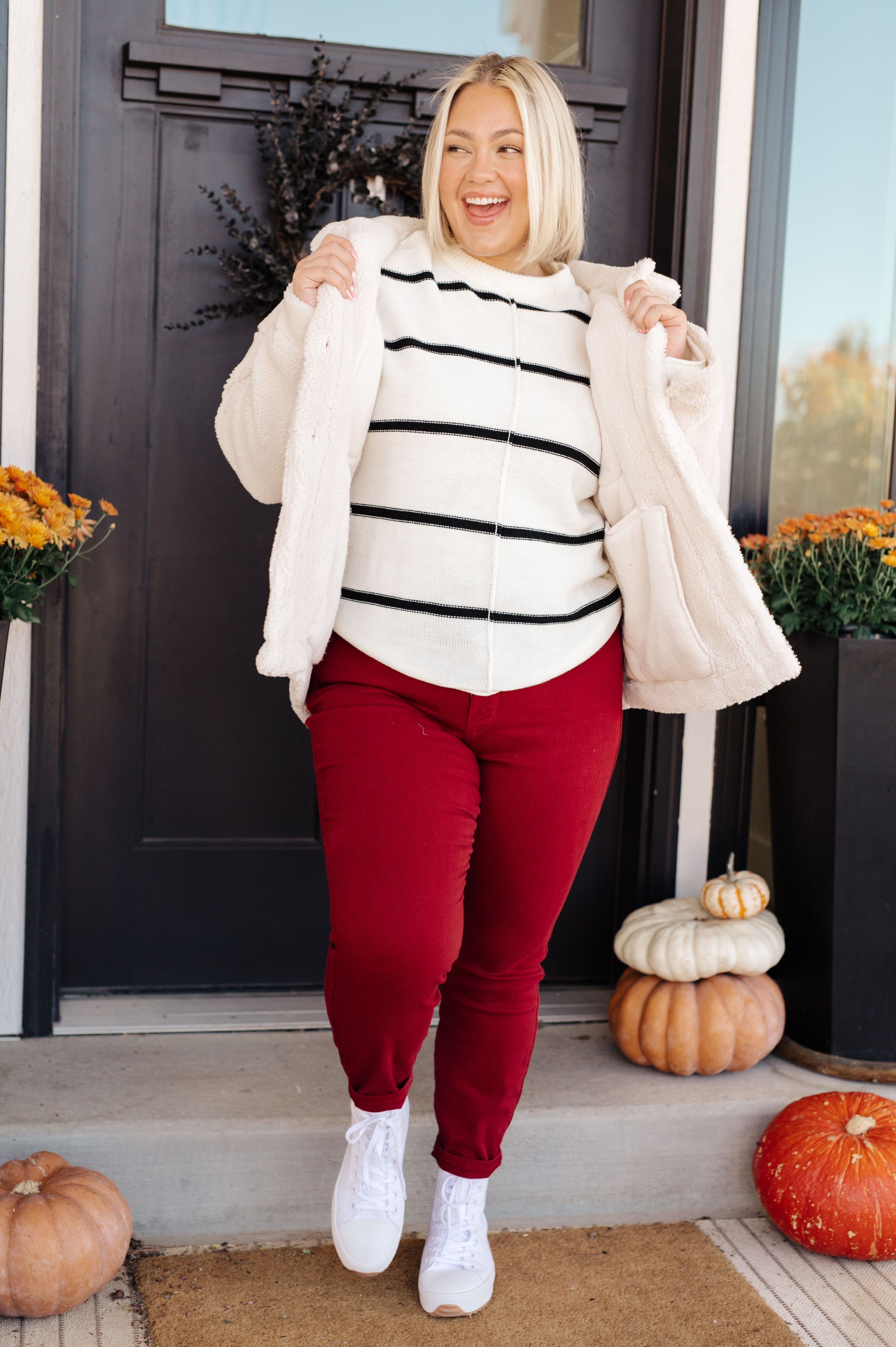 Cozy Cabin Sherpa Coat in White