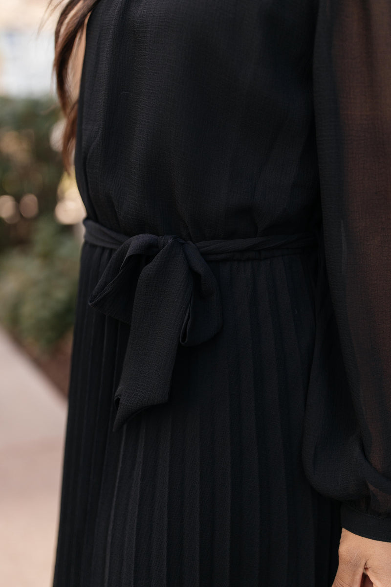 Black Pleated Maxi Dress ~SALE~