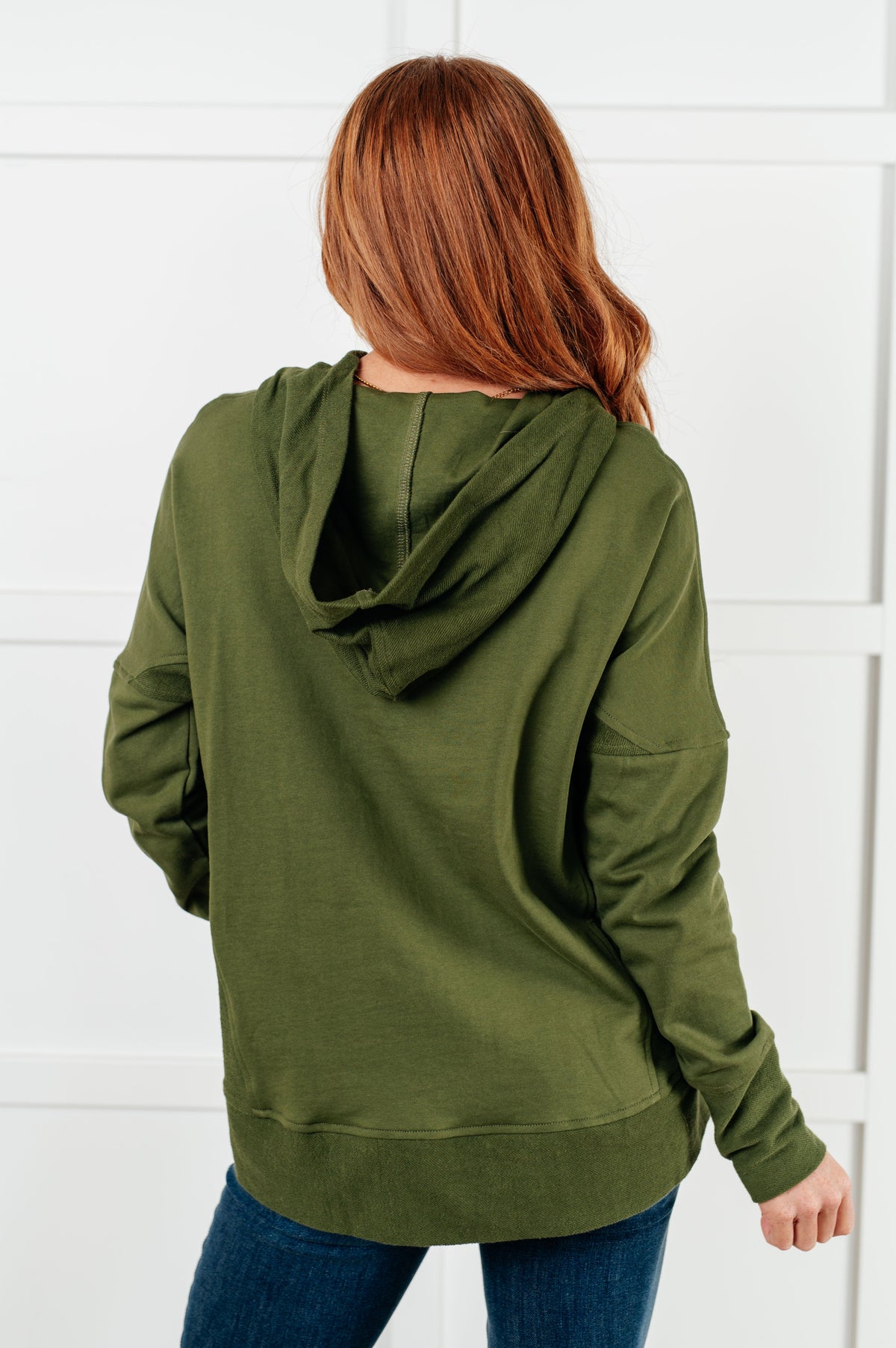 Back To Nature Cotton Hoodie In Forest Green