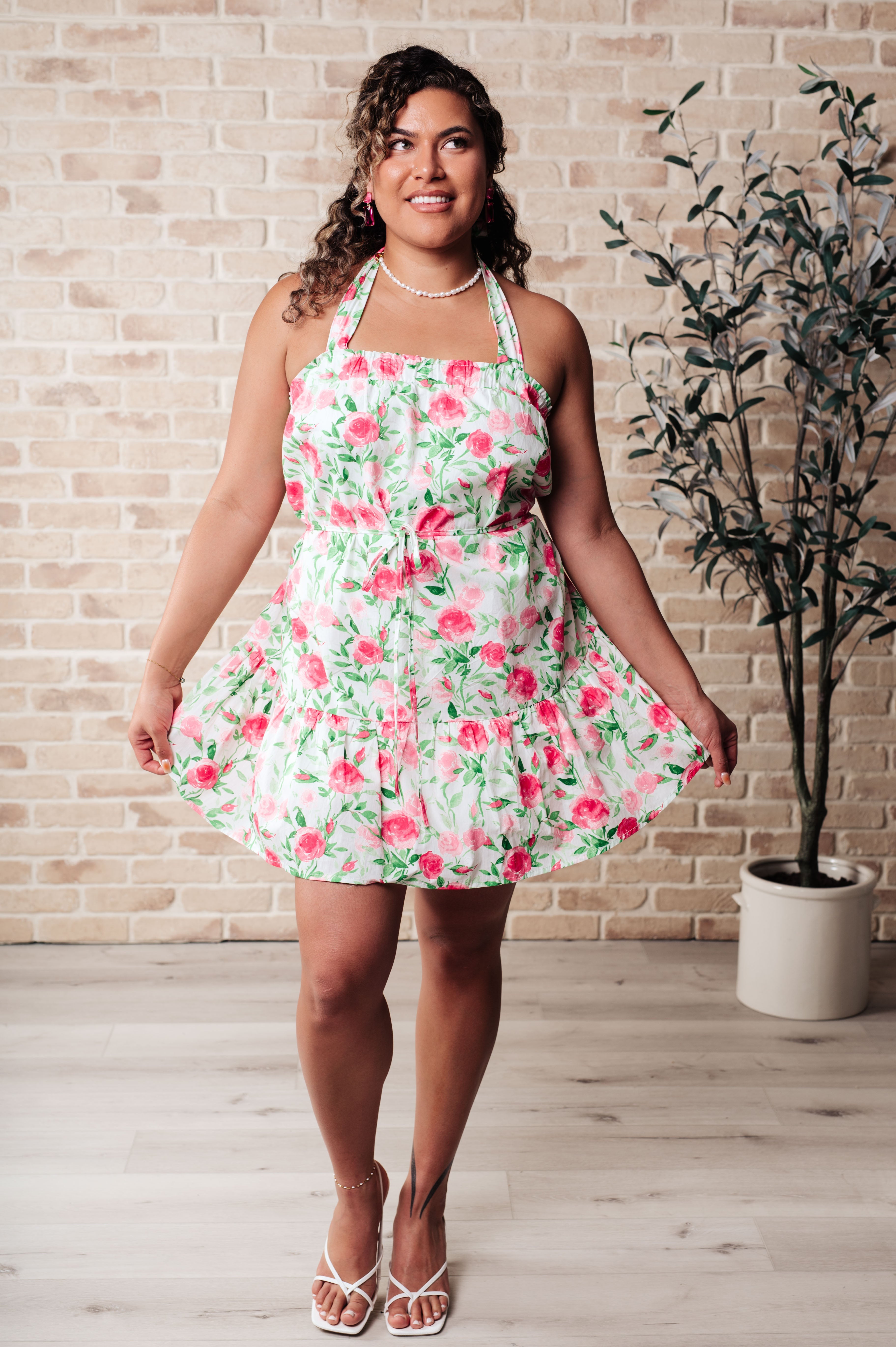 Sunny Days Floral Dress in Pink