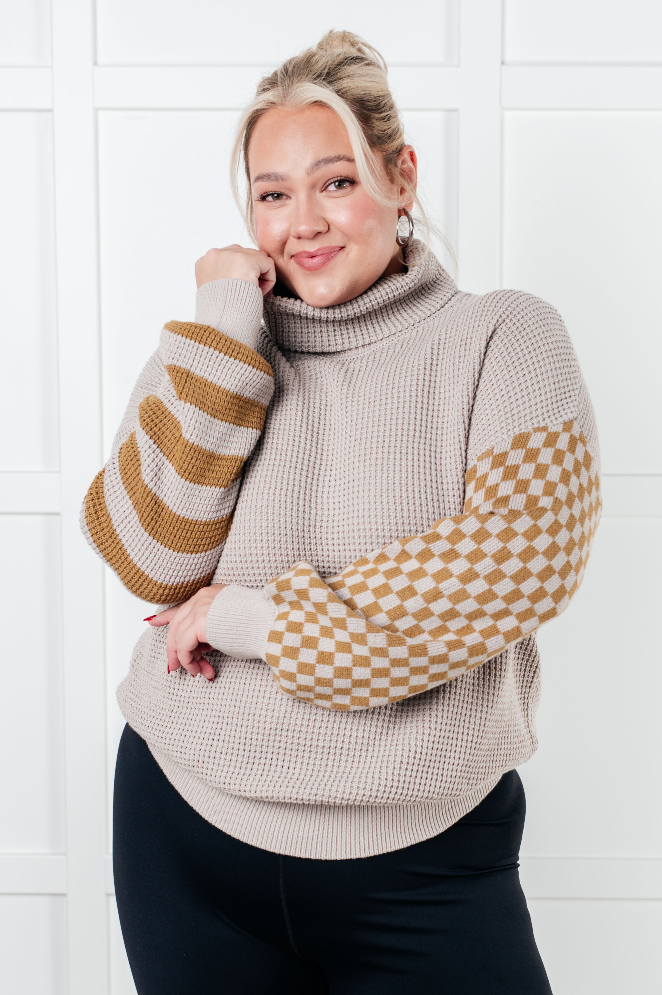 Cozy Collage Waffle Knit Sweater