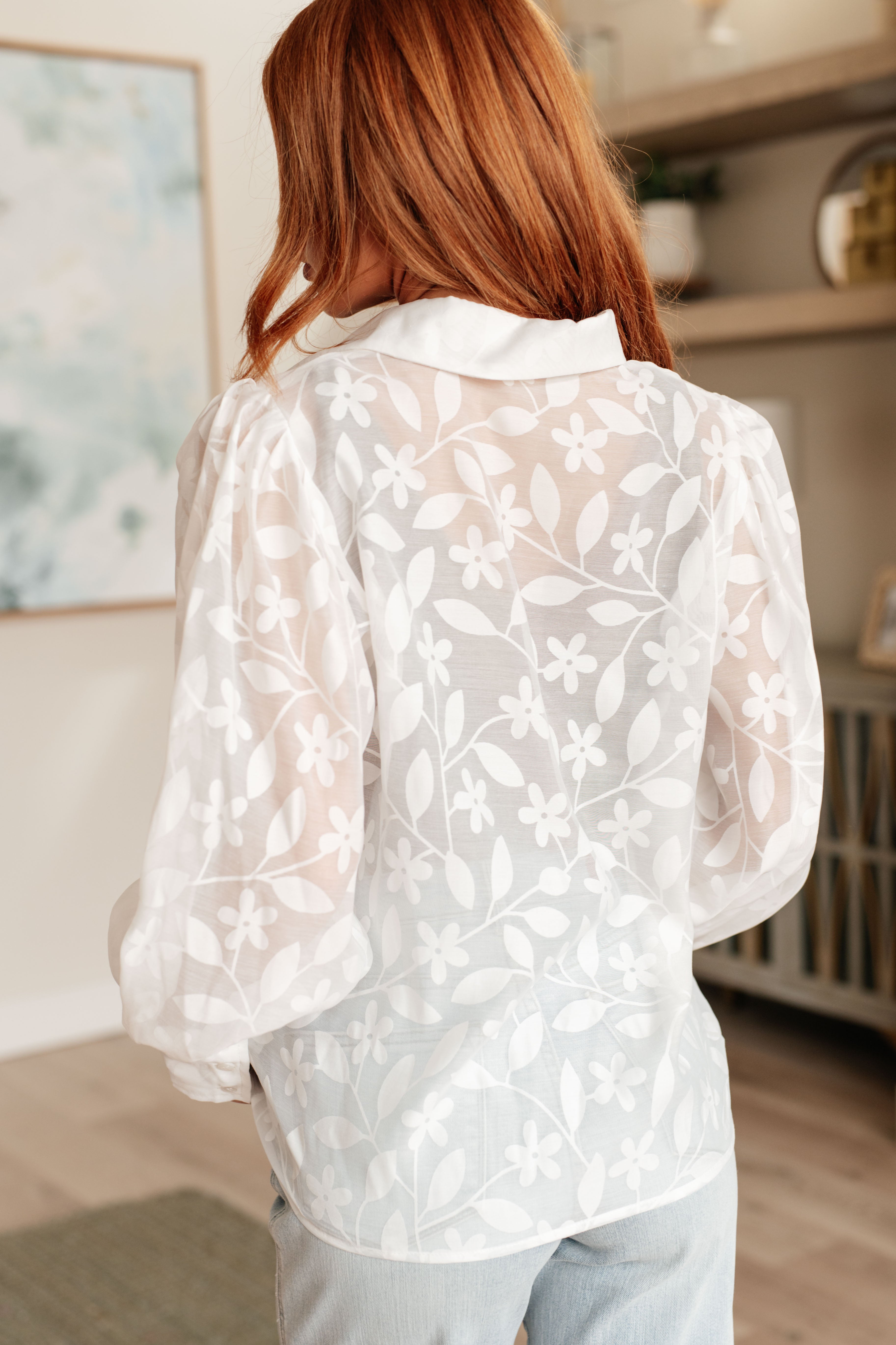 Sweet Serotonin Lace Button Up Top