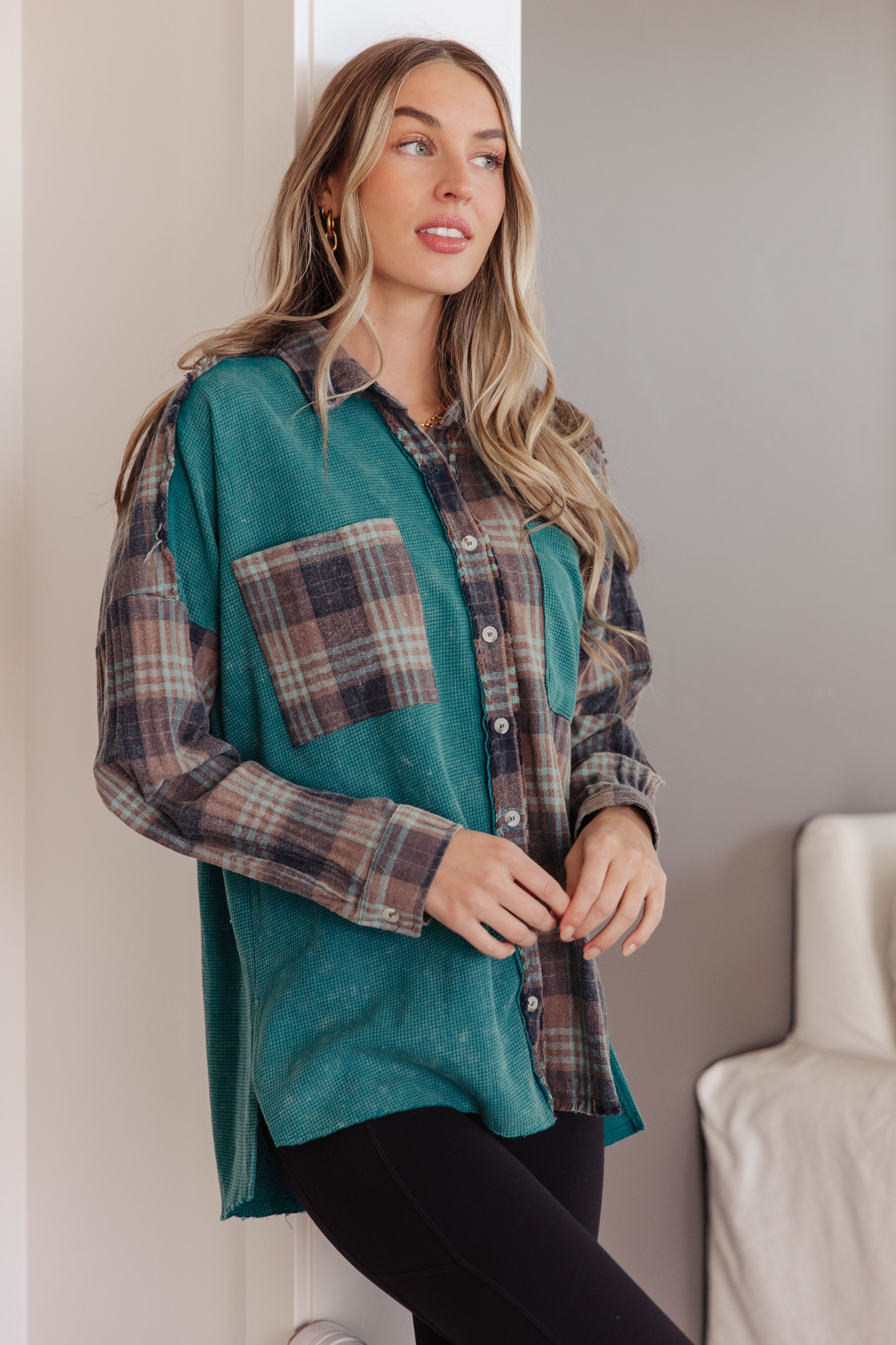 Thermal Plaid Button Up In Fall Flannel