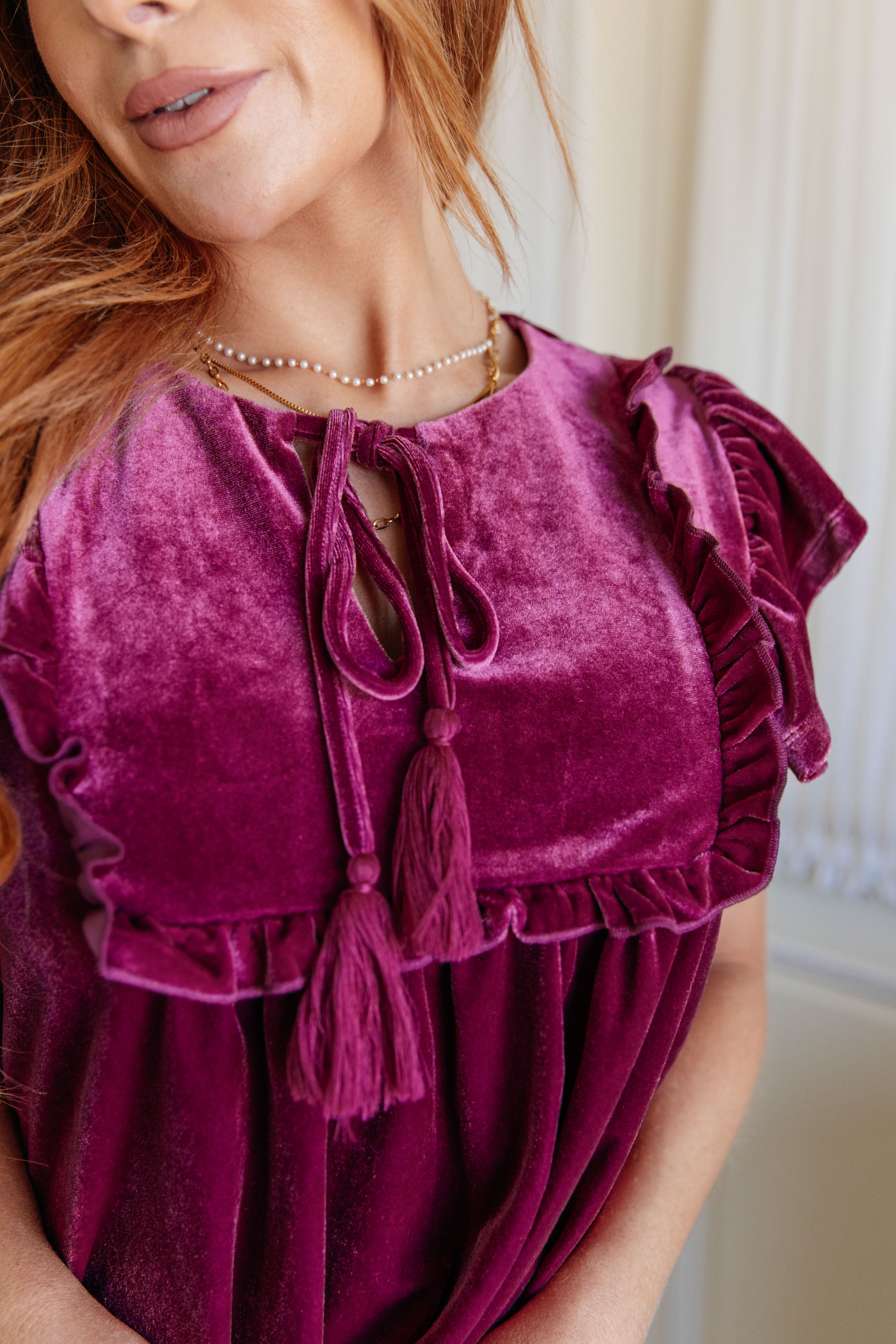 Velveteen Berry Holidays Blouse