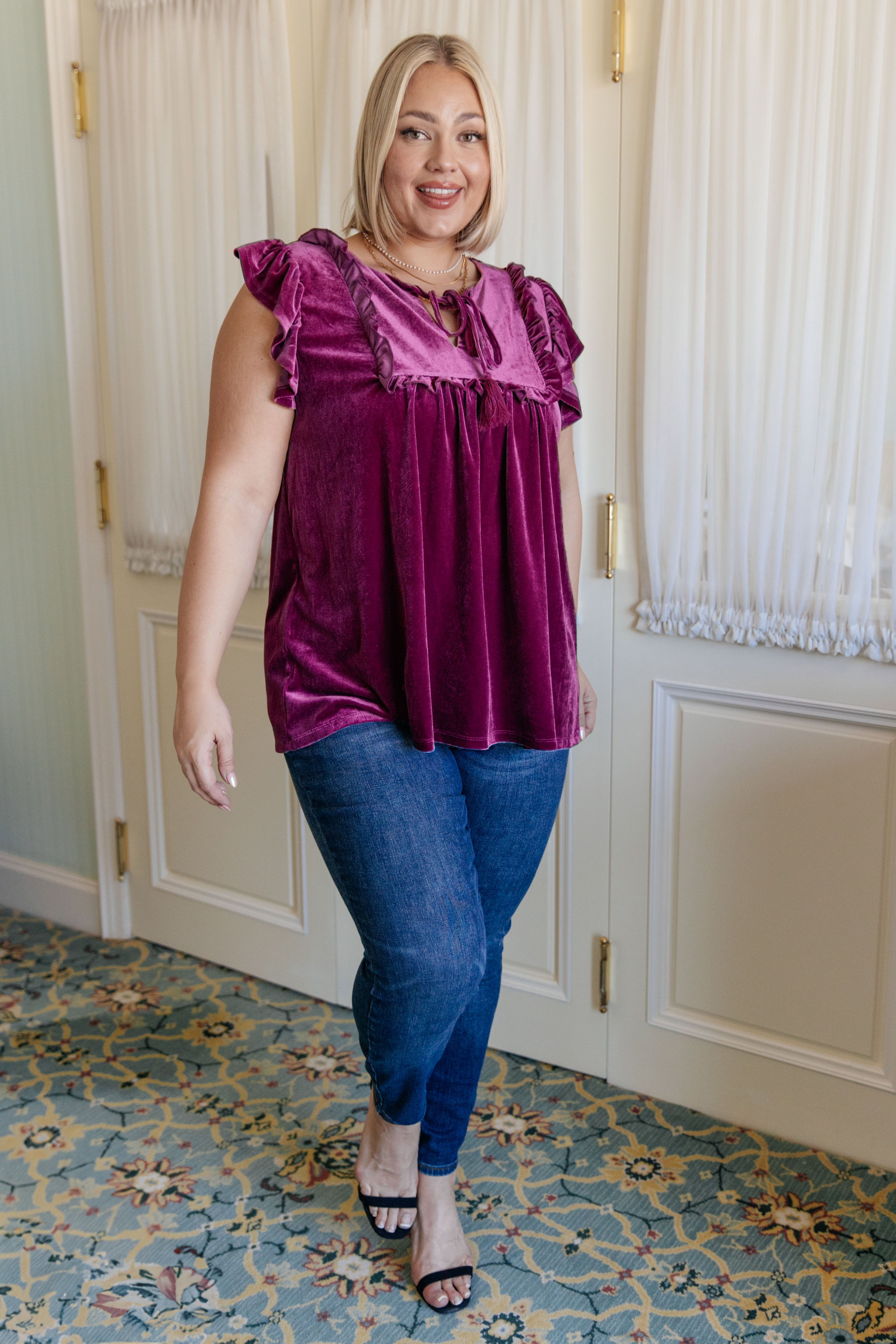 Velveteen Berry Holidays Blouse