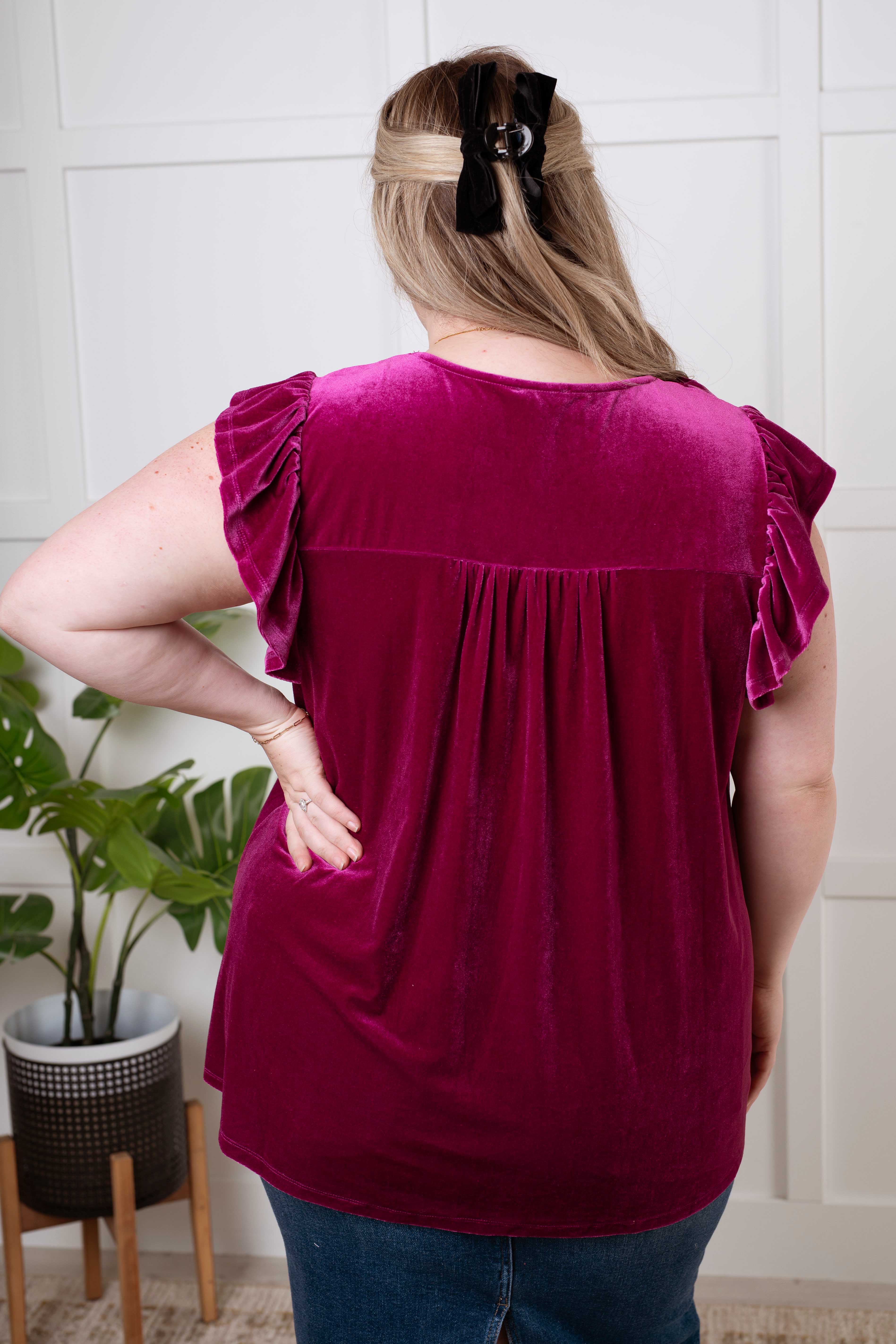 Velveteen Berry Holidays Blouse