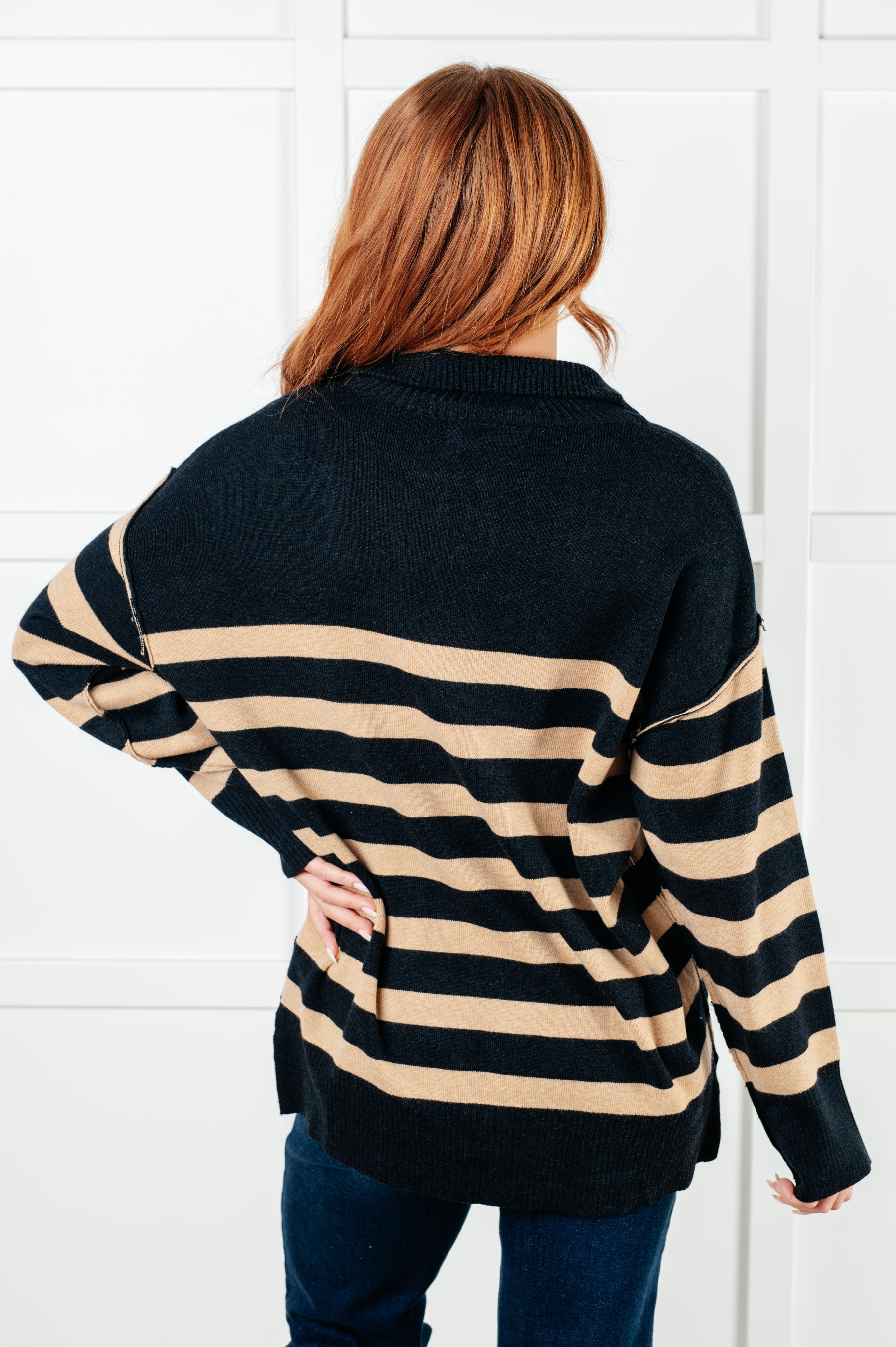 Adore You Sweater in Black and Tan