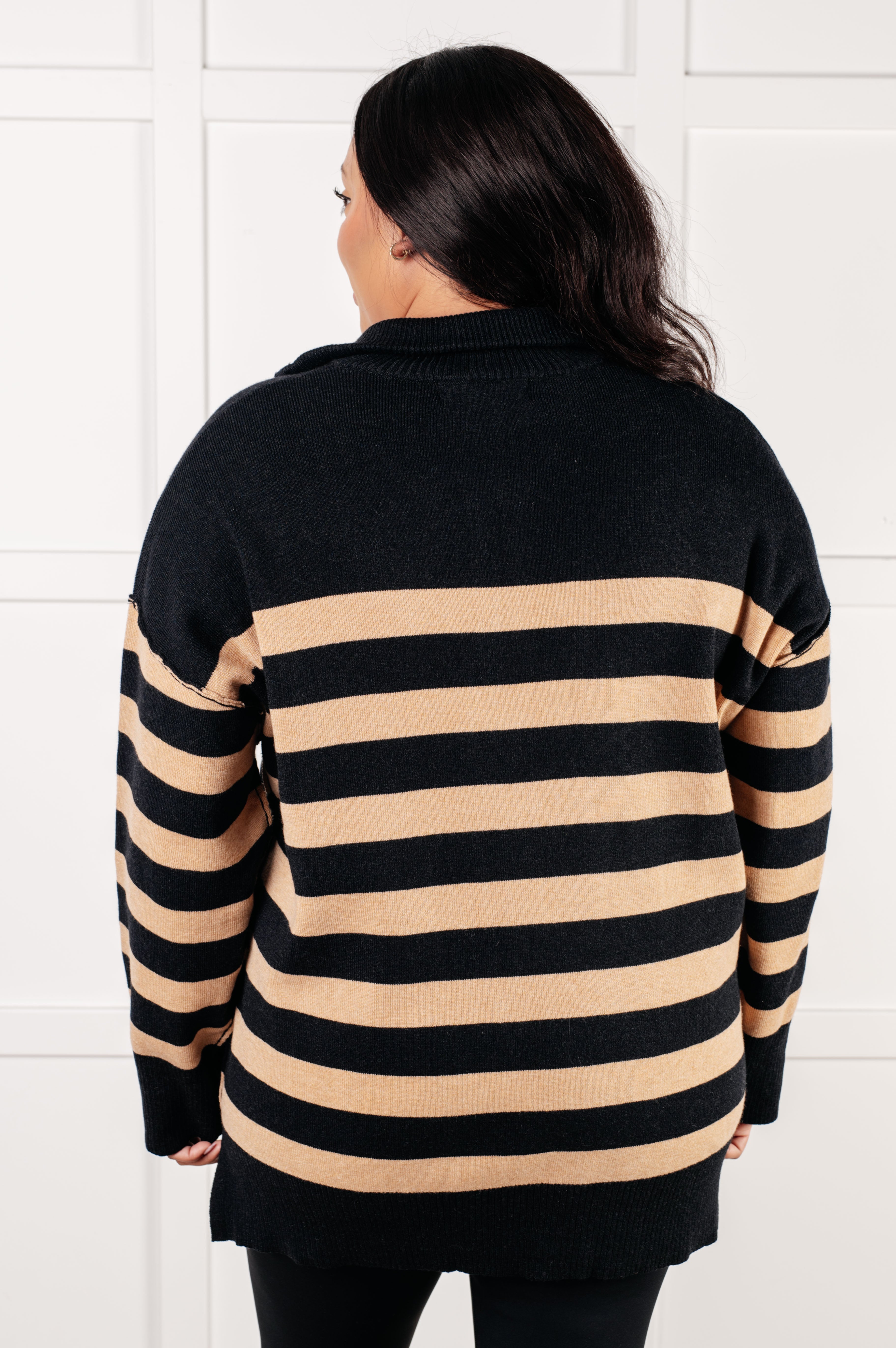 Adore You Sweater in Black and Tan