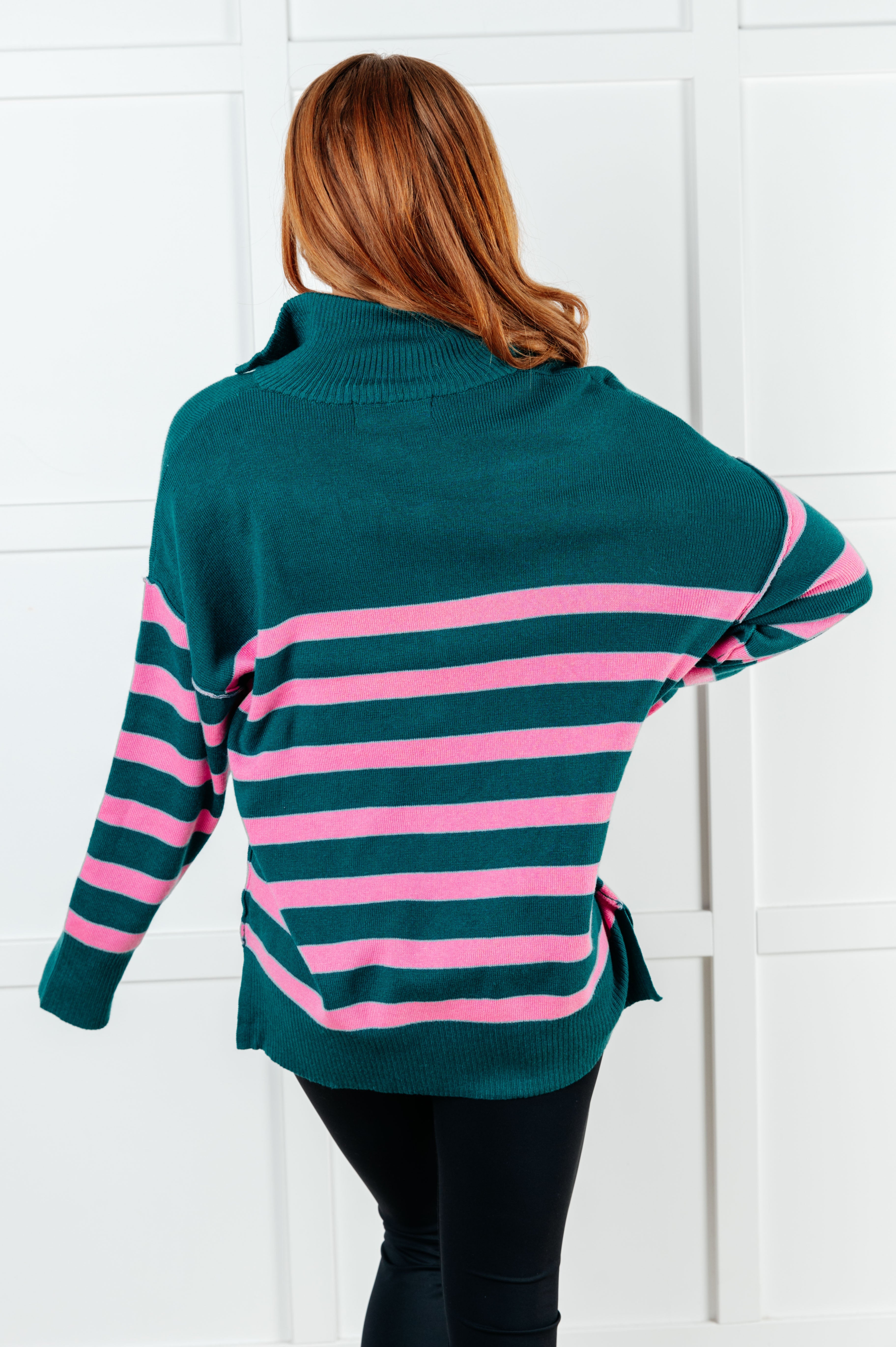 Adore You Sweater in Green and Pink