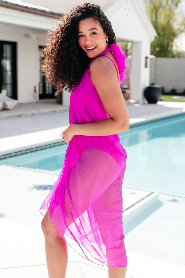 Wrapped In Summer Versatile Swim Cover in Pink Magenta