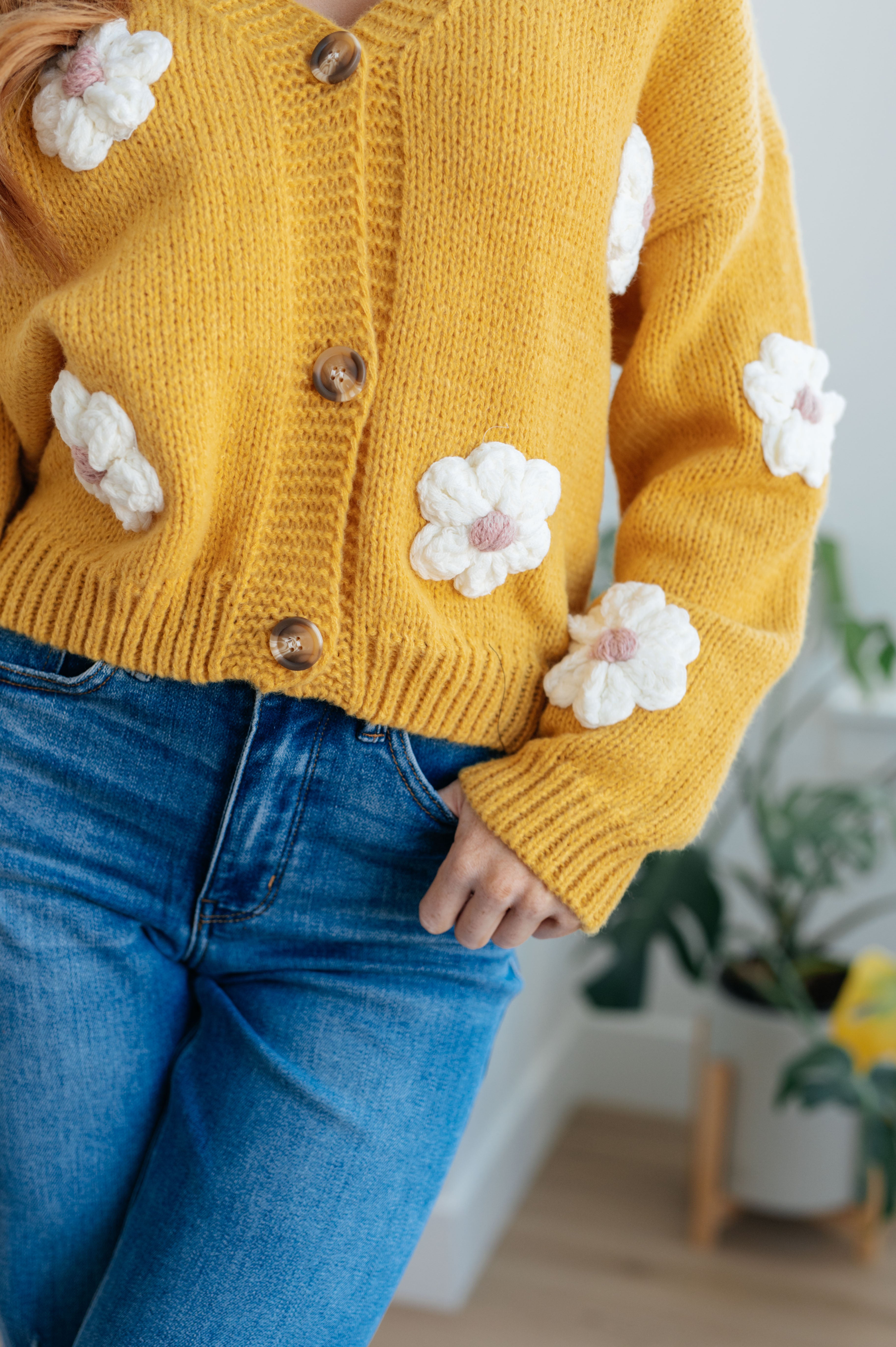 3D Daisy Floral Cardigan