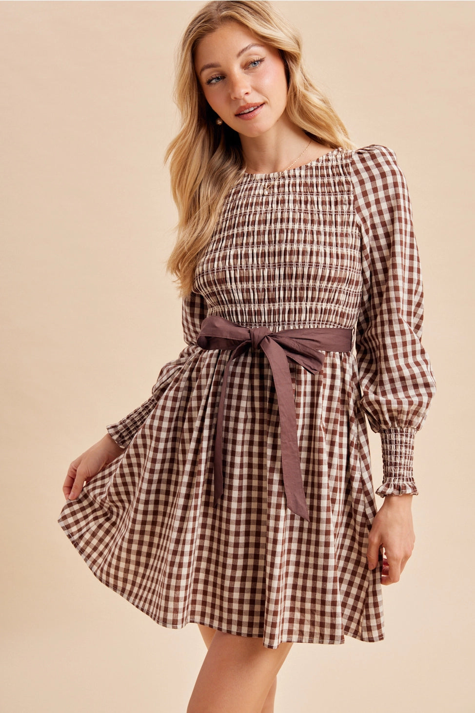 Cider Season Gingham Cotton Dress