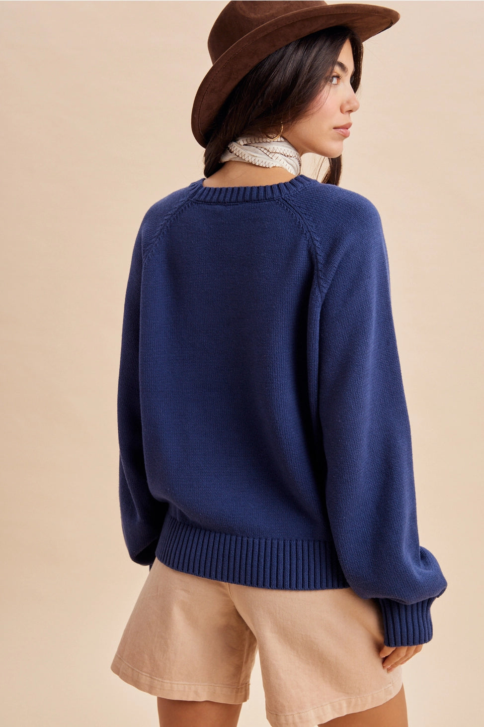 Dog Mom Cozy Knit Sweater In Classic Navy
