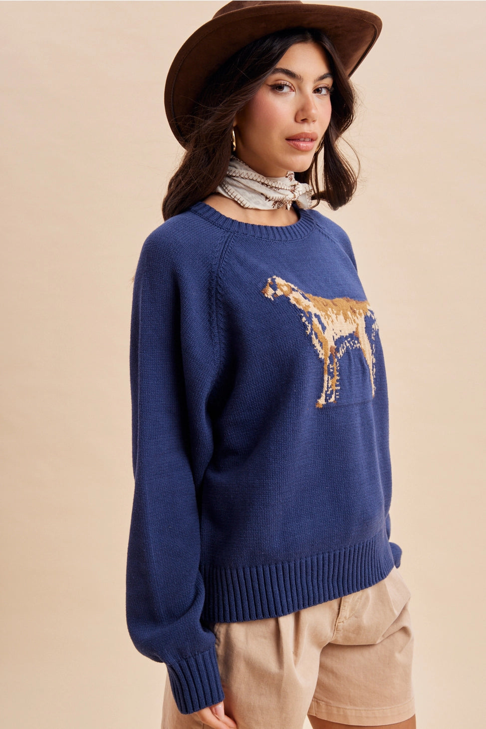 Dog Mom Cozy Knit Sweater In Classic Navy