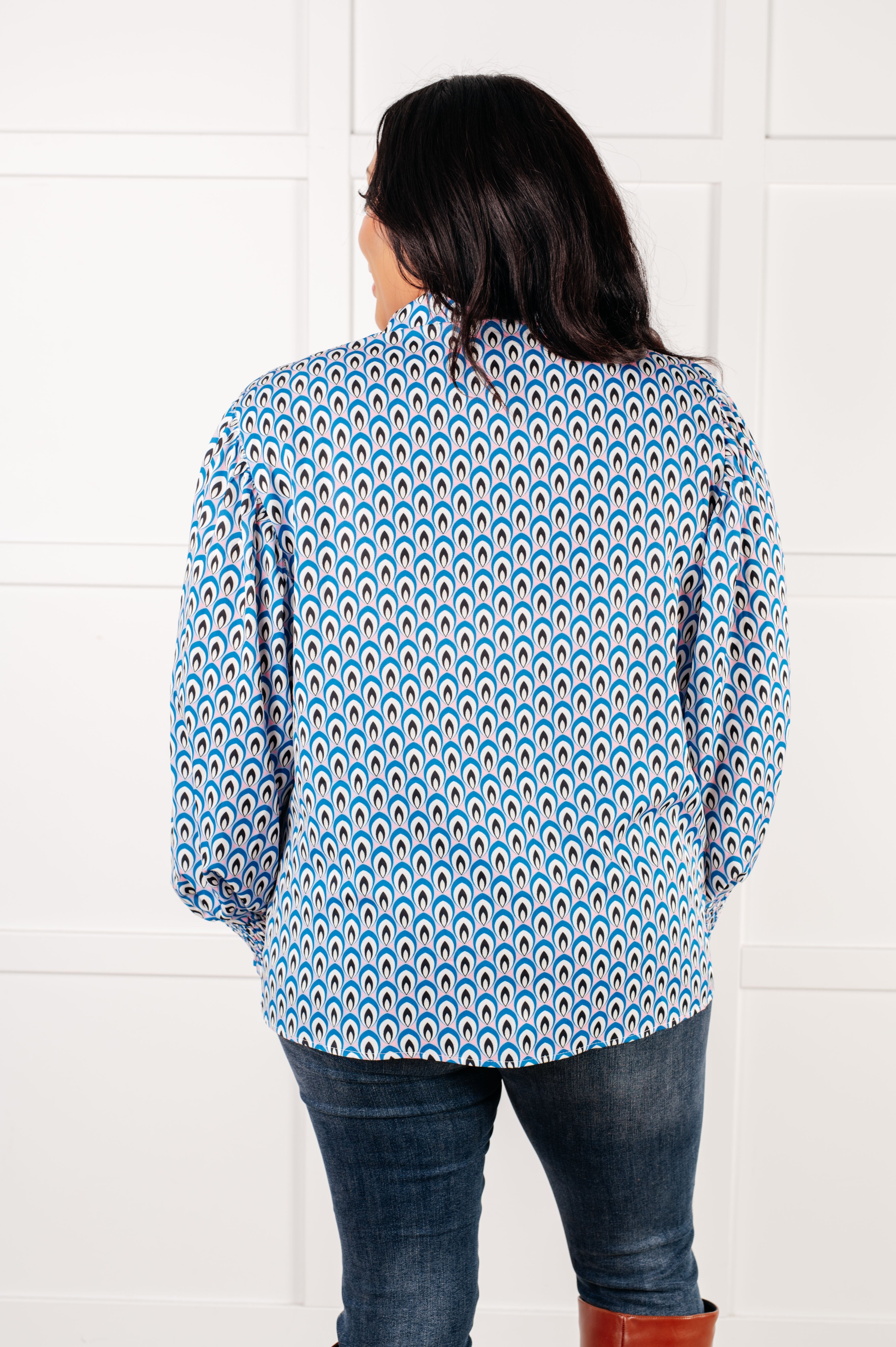 Love Language Patterned Button Up Blouse