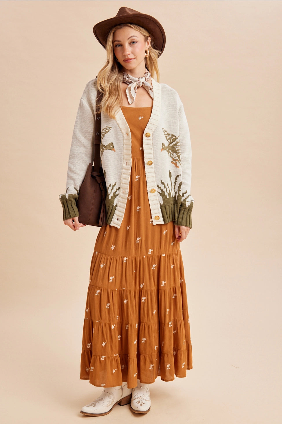 Wandering Whimsy Cotton Knit Cardigan