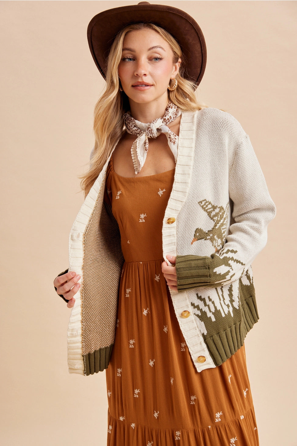 Wandering Whimsy Cotton Knit Cardigan