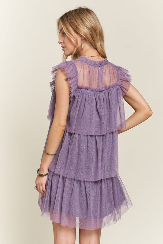 Lovely In Lavender Ruffle Tulle Dress