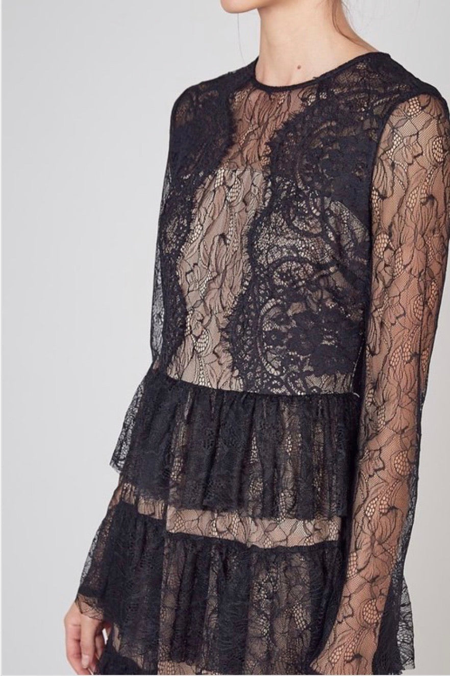 black lace dress