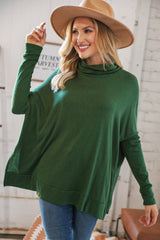 Green Cashmere Feel Turtleneck Sweater