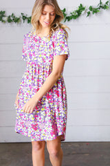 Lilac & Rose Floral Babydoll Fit and Flare Dress