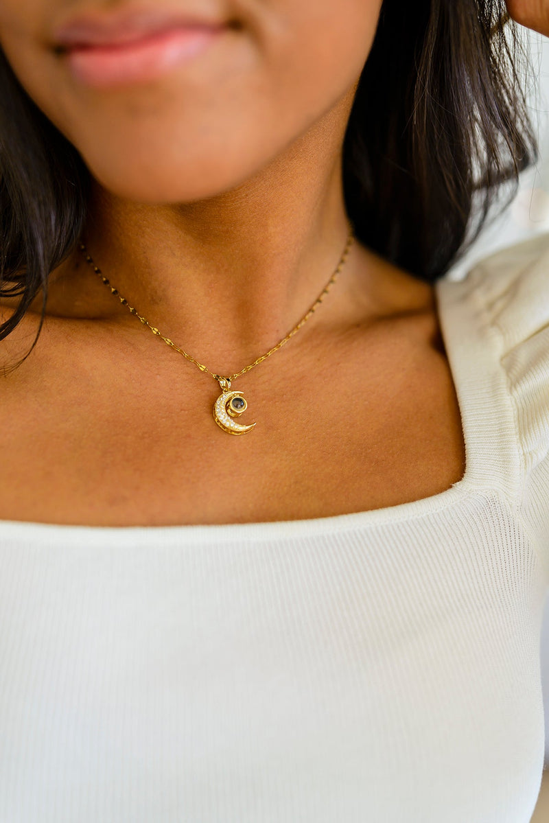 18K Gold Plated Crescent Moon Necklace