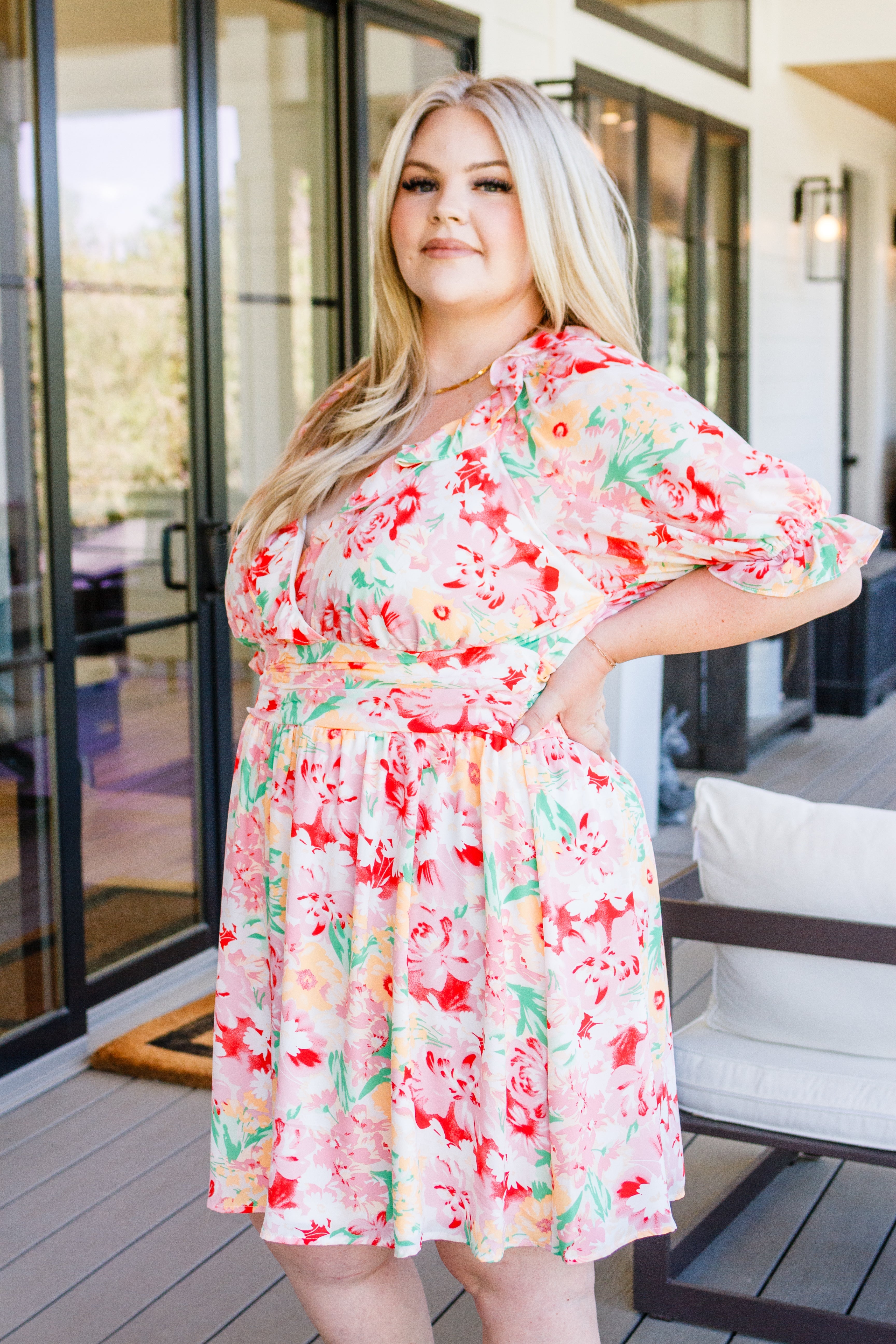 Fancy Free Floral Coquette Dress