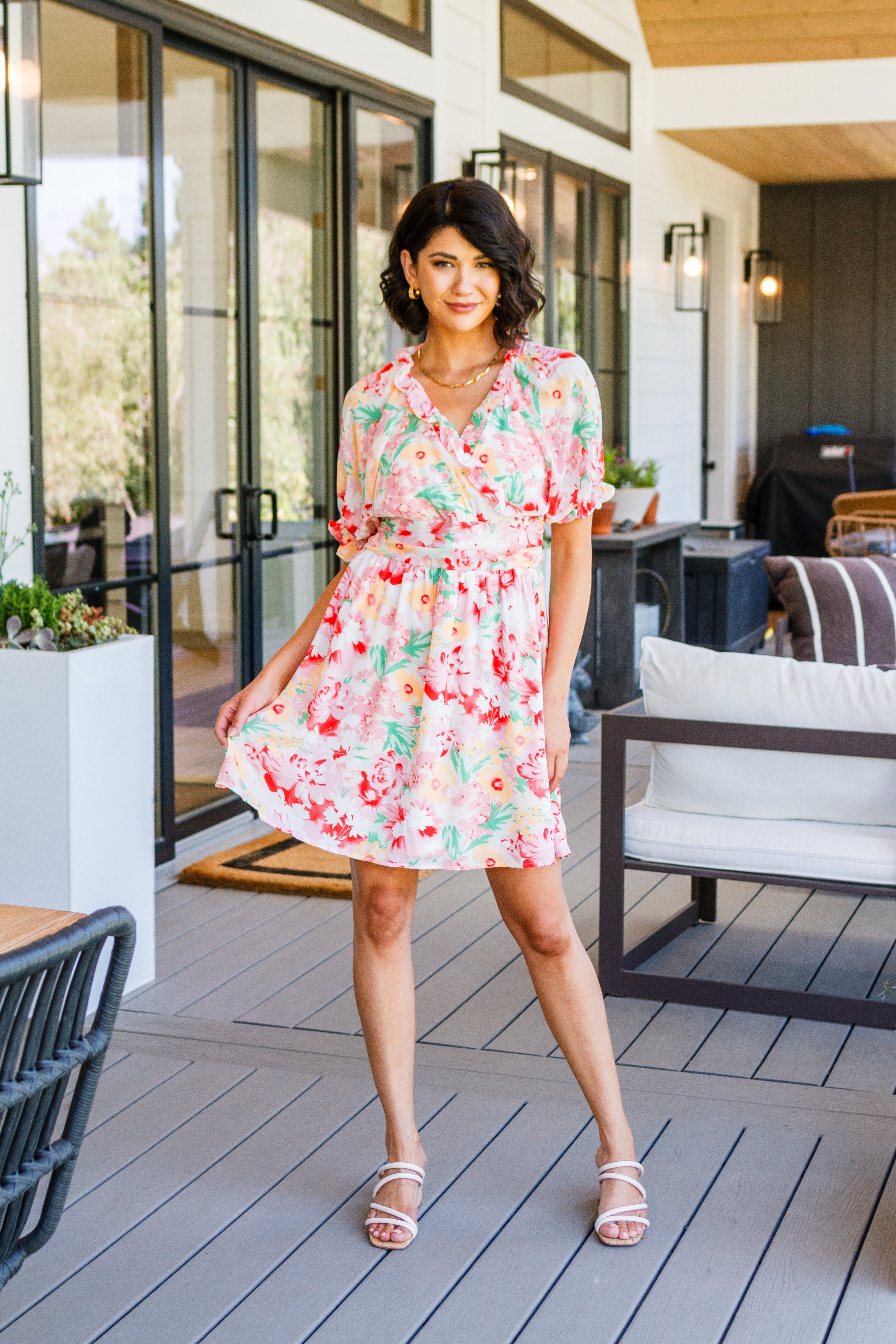 Fancy Free Floral Coquette Dress