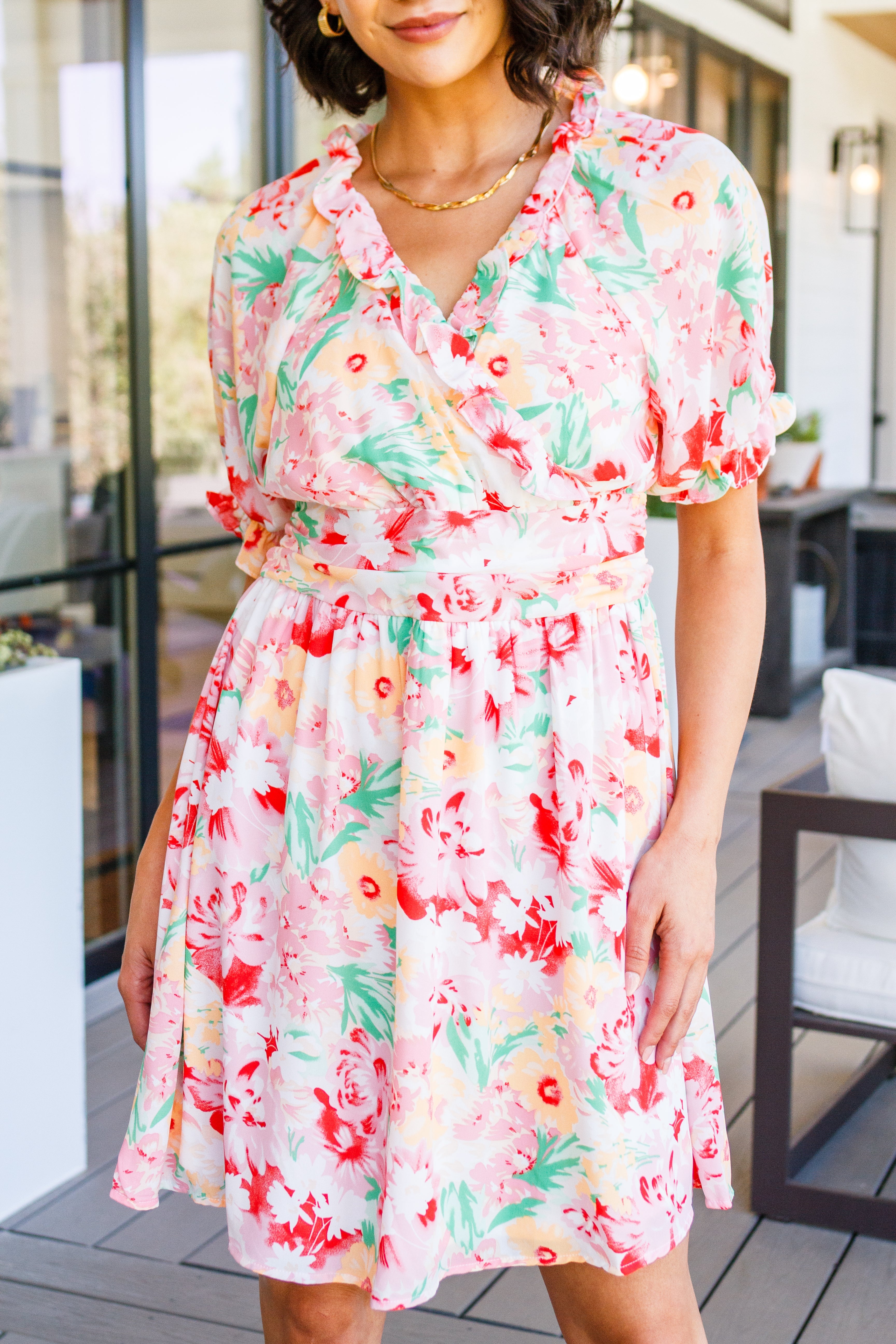 Fancy Free Floral Coquette Dress