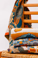 Boho Beach Towel Luxury Beach Towel in Block Floral
