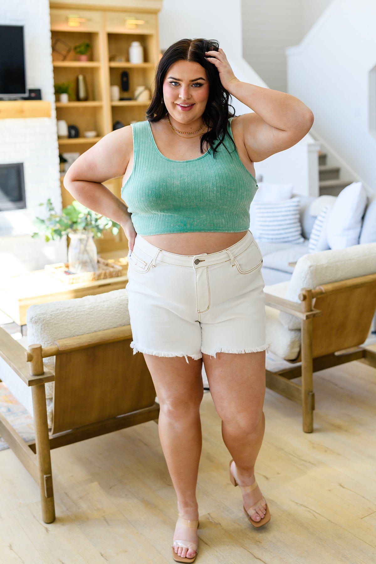 Get On My Level Cropped Cami Top in Mint