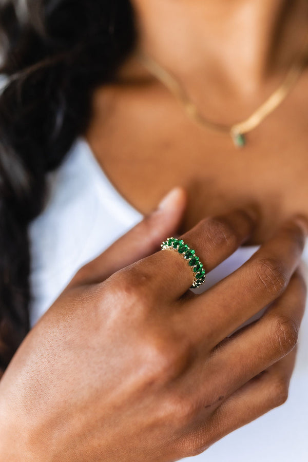 18k Gold Plated Green With Envy Ring