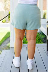 Linen Shorts In Sea Foam Hanging By A Moment High Rise Shorts
