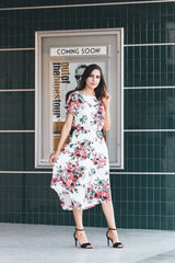 Miracle Mornings Rose Midi Dress In Ivory