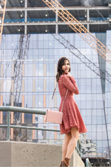 Lost In The Moment Lace Skater Dress In Rose