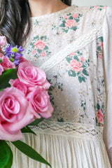 Secret Garden Floral Dress In Ivory