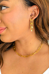 18k Gold Plated Linked Up Paperclip Earrings