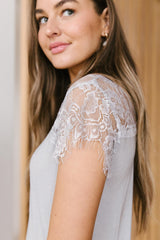 Lovely Lace Tee In Gray