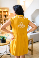 Marigold Embroidered Babydoll Cotton Dress