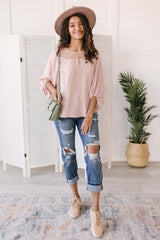 Straight Laced Blouse In Blush