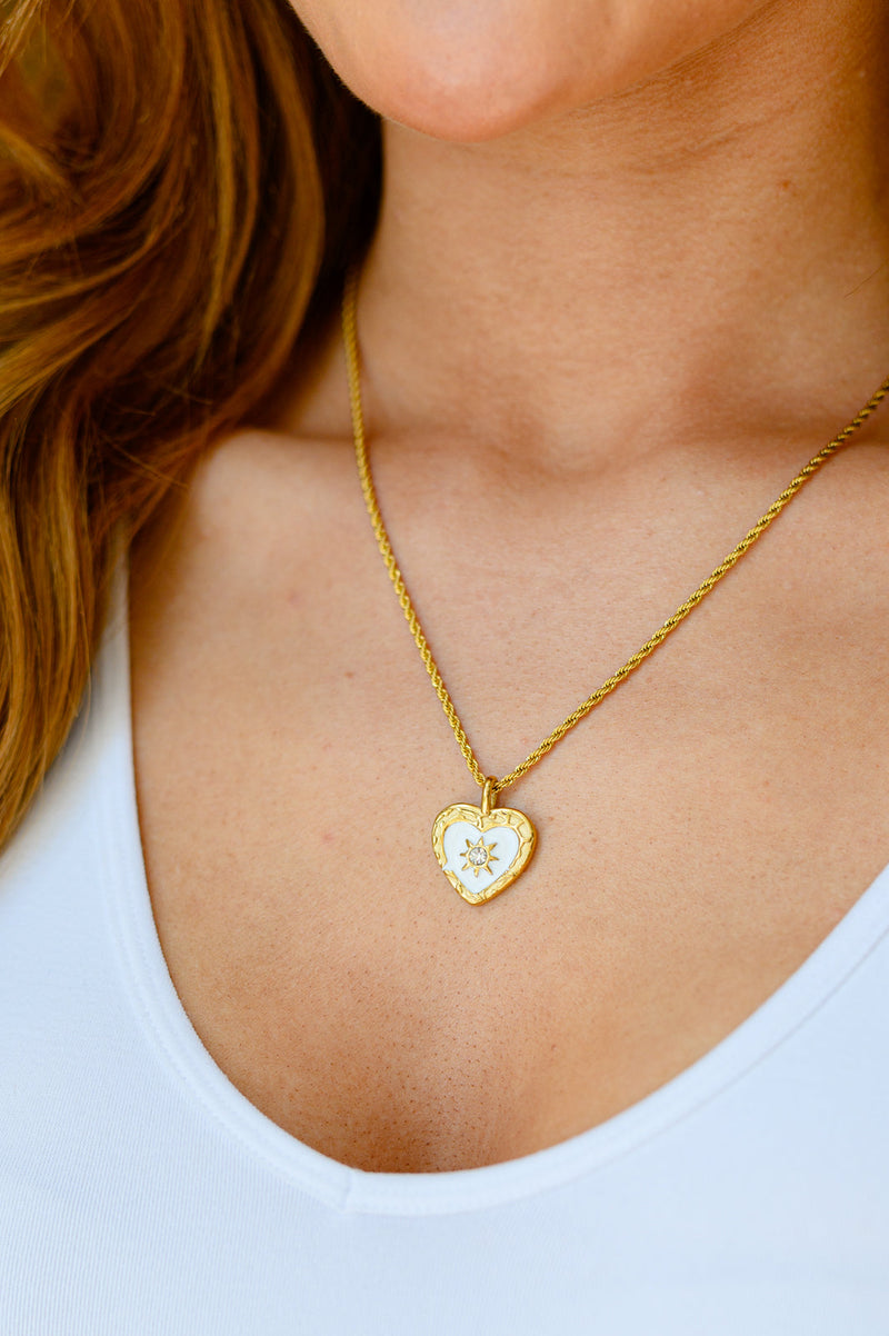 18K Gold Sacred Heart Pendant Necklace