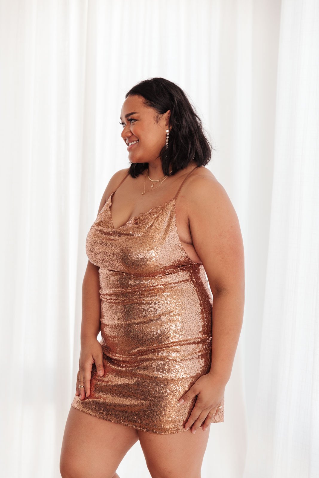 Shining in Sequins Dress in Gold -SALE-