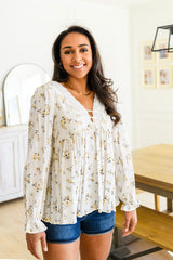 Sing Softly Lace Trim Floral Blouse