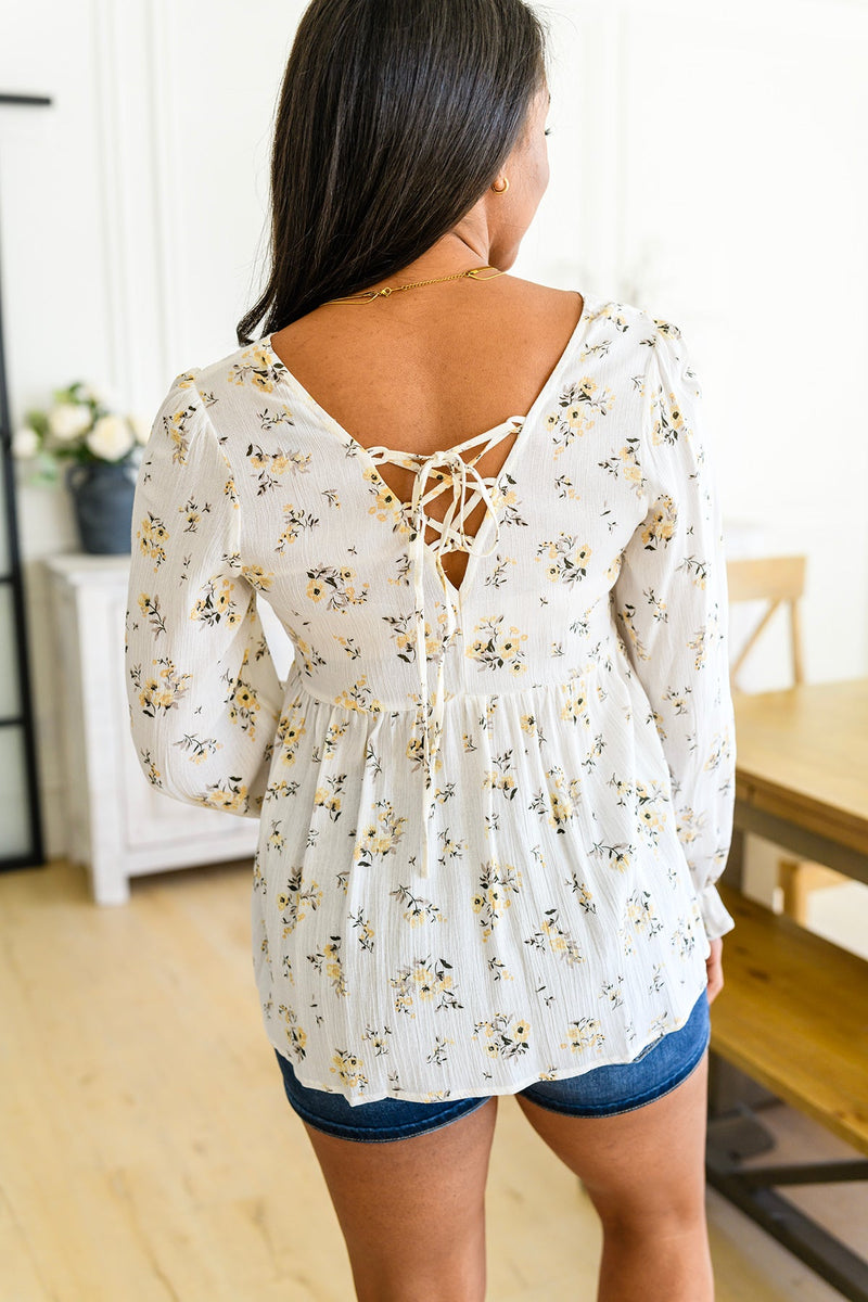 Sing Softly Lace Trim Floral Blouse