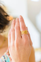 18k Gold Plated Spin Me Up Gold Ring