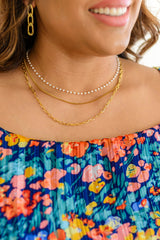 pearl layered necklace 18K Gold Triple Threat Layered Necklace