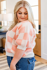 Chunky Knit Sweater Start Me Up Checkered Sweater