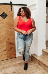 POL Stay Easy Tank In Cherry