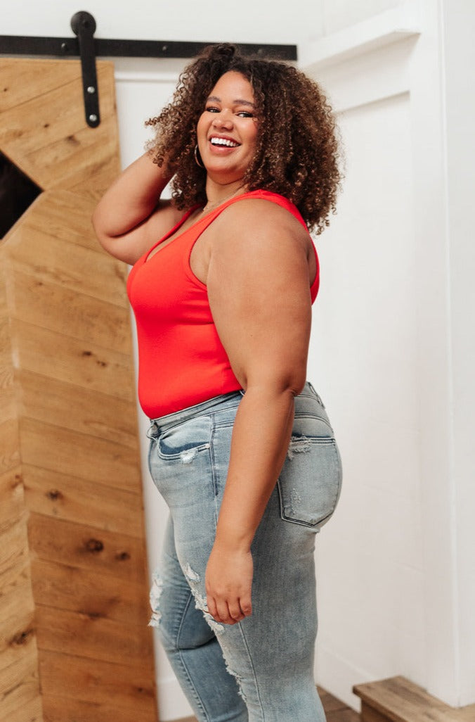 POL Stay Easy Tank In Cherry